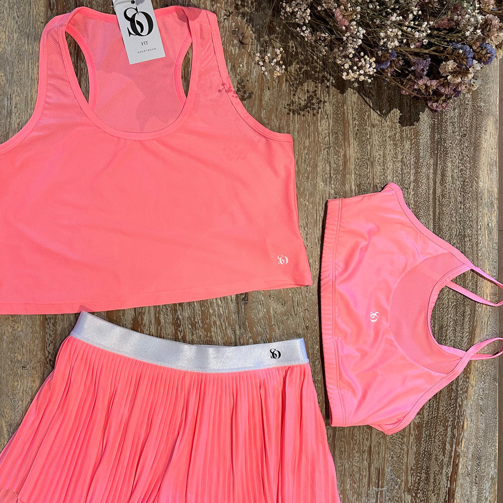 Set Trio Plizado Rosa