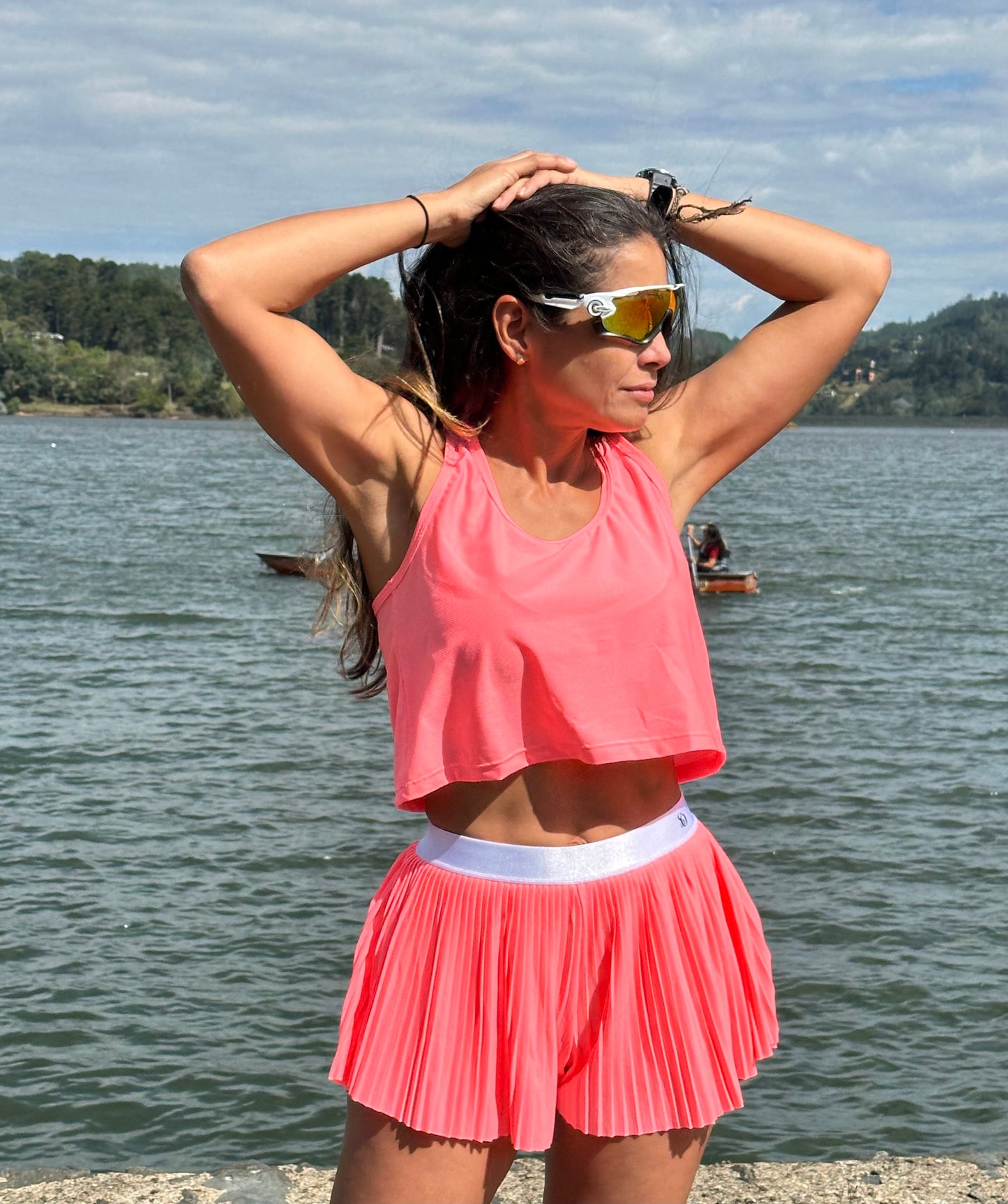 Set Trio Plizado Rosa