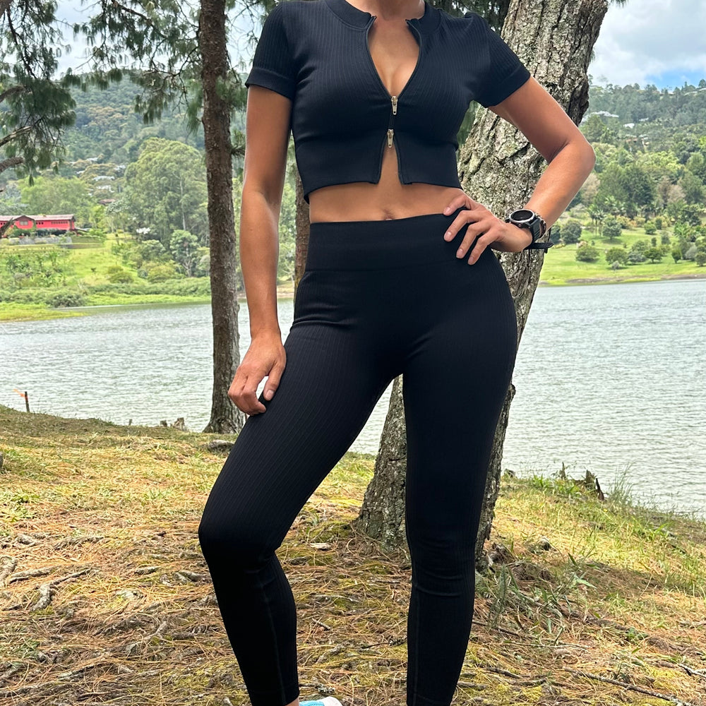 Set Leggings Seamless Negro